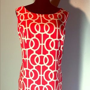NWT 18W Alyx Coral & White Sheath dress